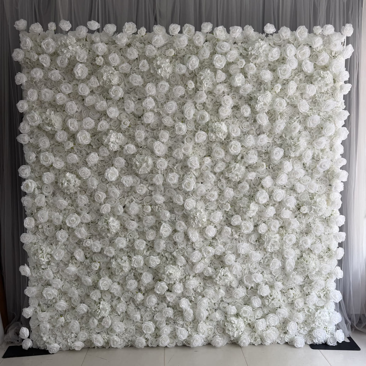 Classic White Rose Hydrangea Flower Wall & Backdrops | 001