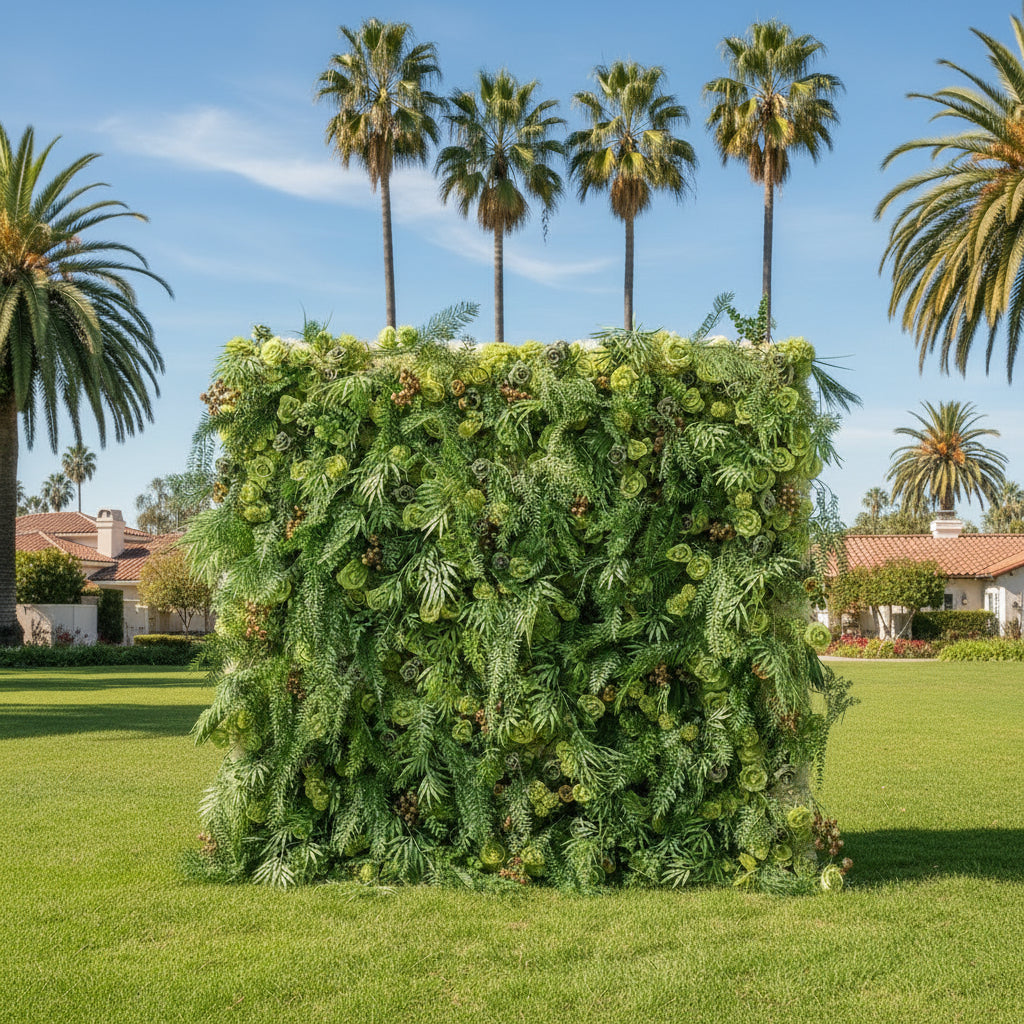 Wild Green Rose Premium Greenery Flower Wall - 531