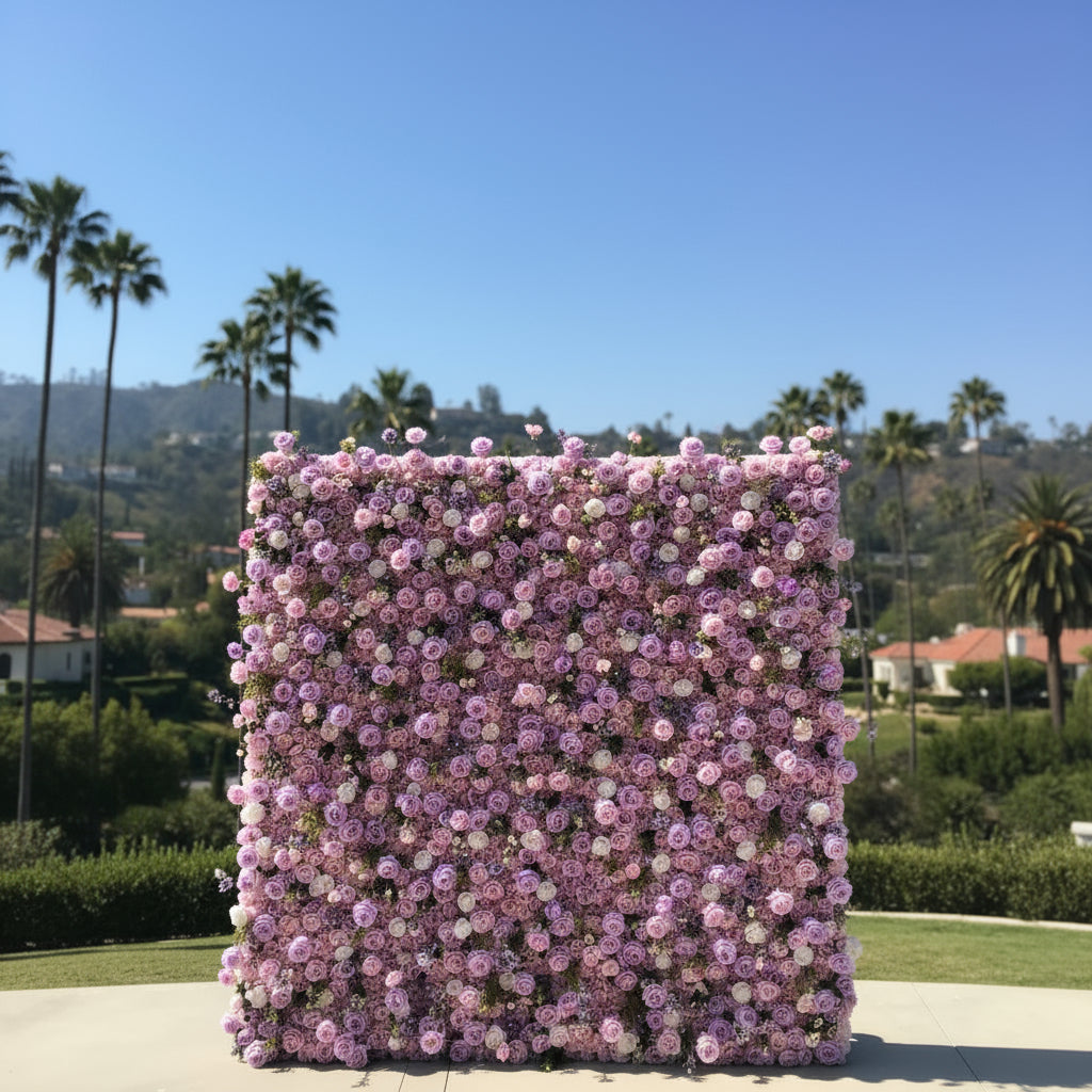 Light Purple Wild Rose Premium Flower Wall - 133