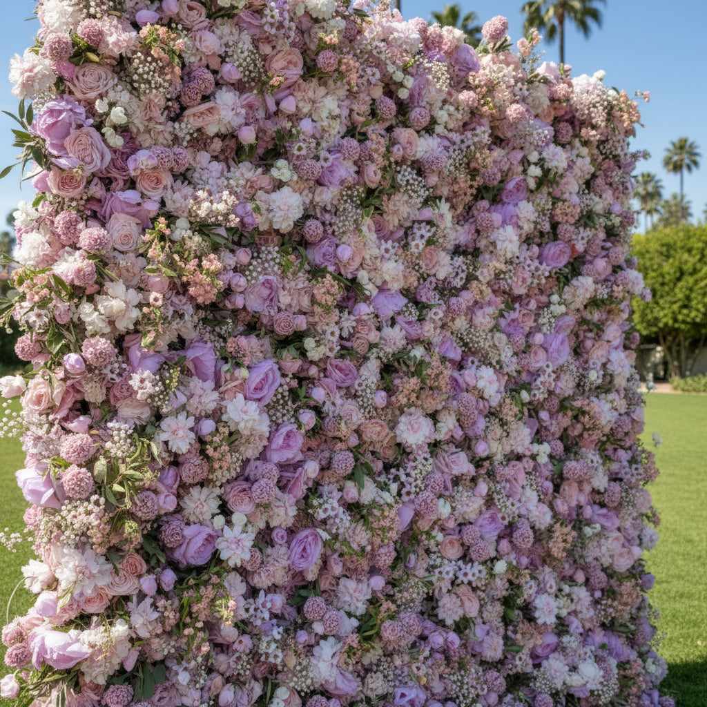 Purple Lavender Mini Sunflower Premium Flower Wall - 013