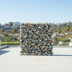 Pink, Cream & Blue Wild Rose Premium Flower Wall - 174