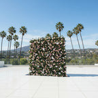 Pink, White and Greenery Rose Premium Flower Wall - 125