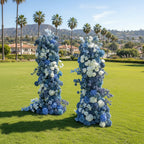 Blue and White 2 Piece Premium Flower Horn Arch Set - 4610