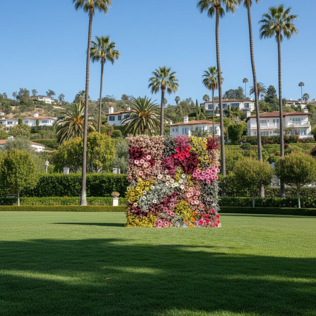 Pink, Brown, Red & Yellow Premium Flower Wall - 132