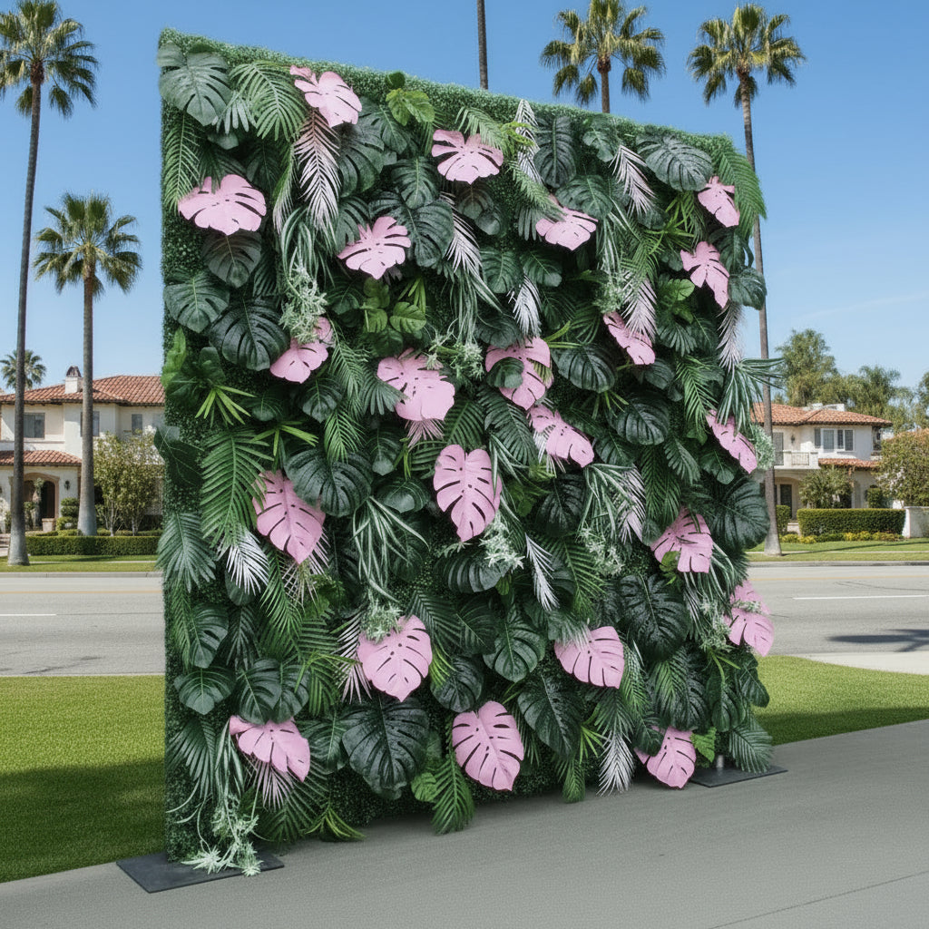 Beverly Hills Pink Tropical Premium Greenery Wall - 512
