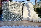Original Baby's Breath White Rose Flower Wall - 067