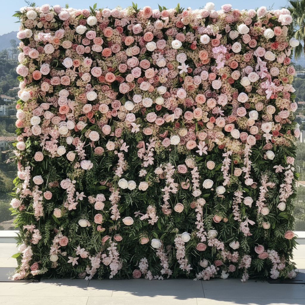 Dripping Light Pink Premium Flower Wall - 143