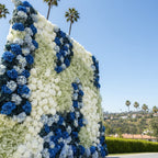 Babys Breath Dark Blue & White Rose Premium Flower Wall - 332