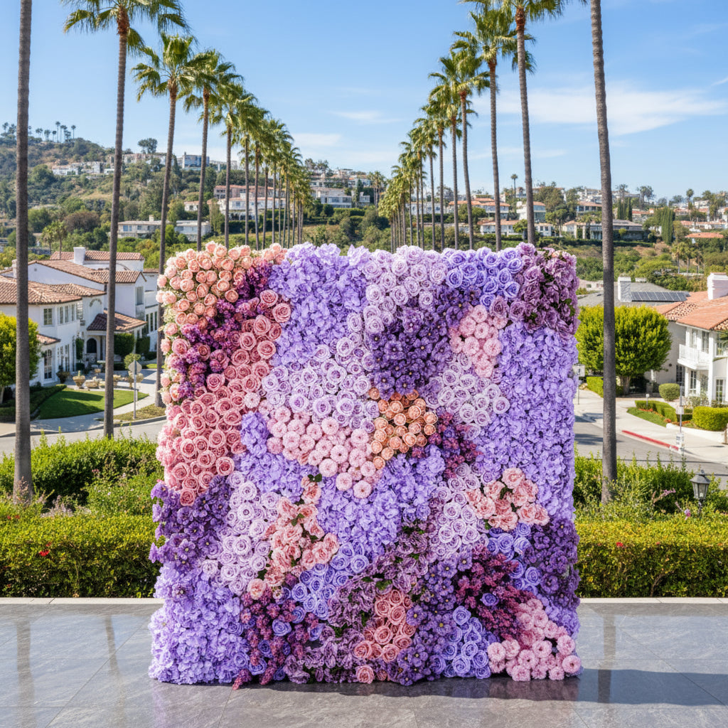Purple, Pink and Violet Premium Rose Flower Wall - 325