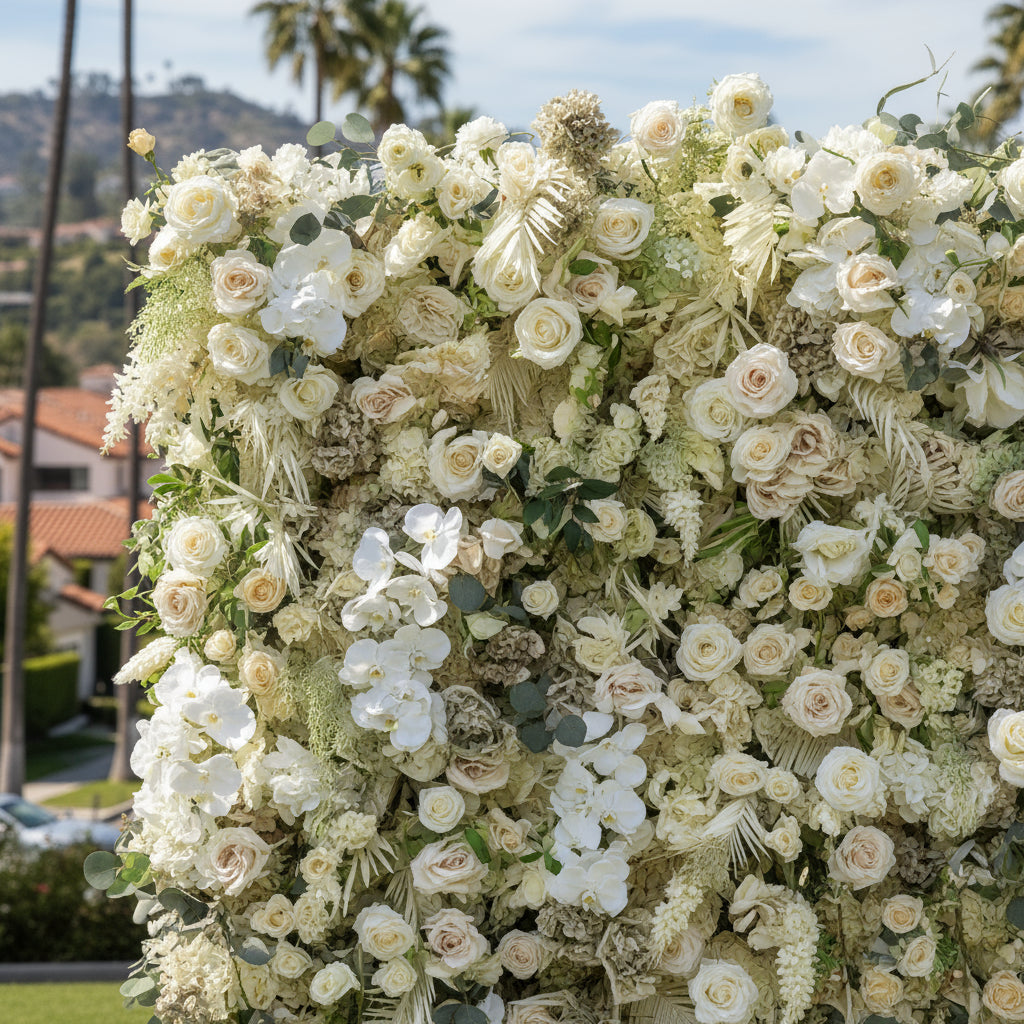 Into the Meadow Yellow Cream Rose Flower Wall - 050
