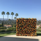 Orange & Yellow Premium Greenery Flower Wall - 160