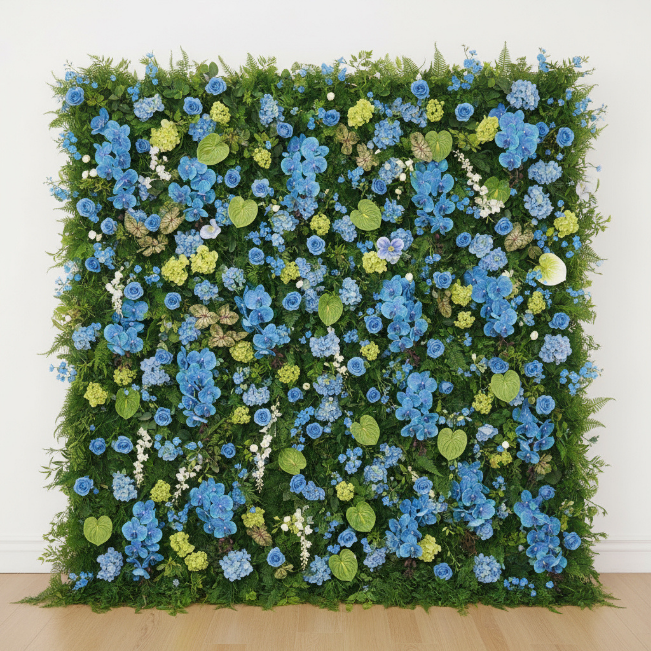 Dripping Blue Greenery Premium Flower Wall Backdrop - 294