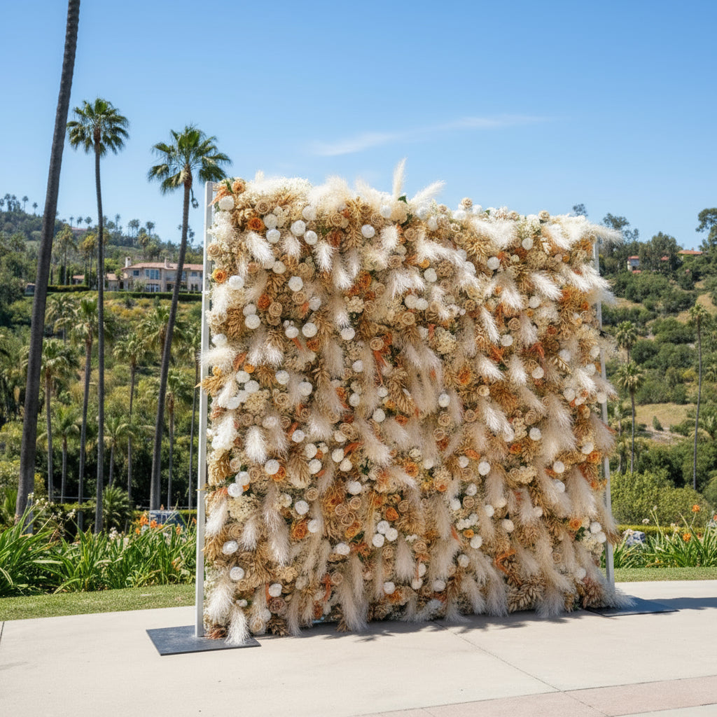 Pampas Tan and Cream Wild Rose Premium Wall - 082B