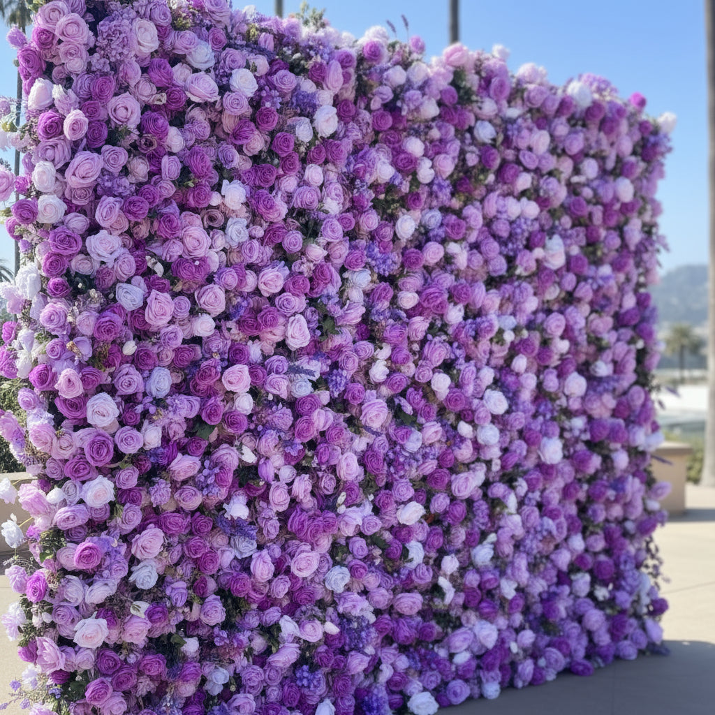 Purple Lavender Deluxe Premium Flower Wall - 008
