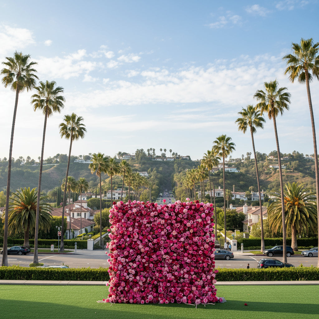 Light & Dark Pink Wild Rose Premium Flower Wall - 217