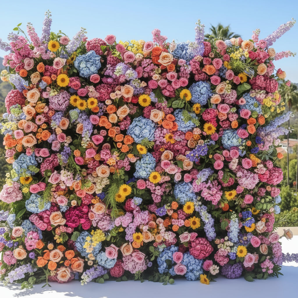 Rainbow Sunflower Premium Flower Wall Backdrop - 329