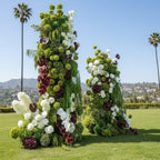 Green, Burgundy and White 2 Piece Premium 2 Piece Flower Horn Arch Set - 4605