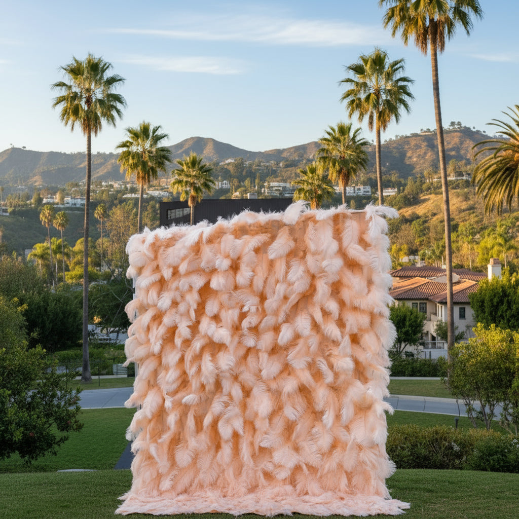 Peach Feather Wall - 076