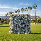 Into The Meadow Dripping Pink, Blue and White Flower Wall - 267