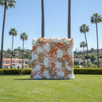 Pink, White and Orange Premium Flower Wall - 096