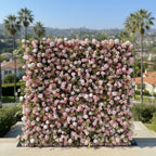 Pink & Green Rose Premum Flower Wall - 152