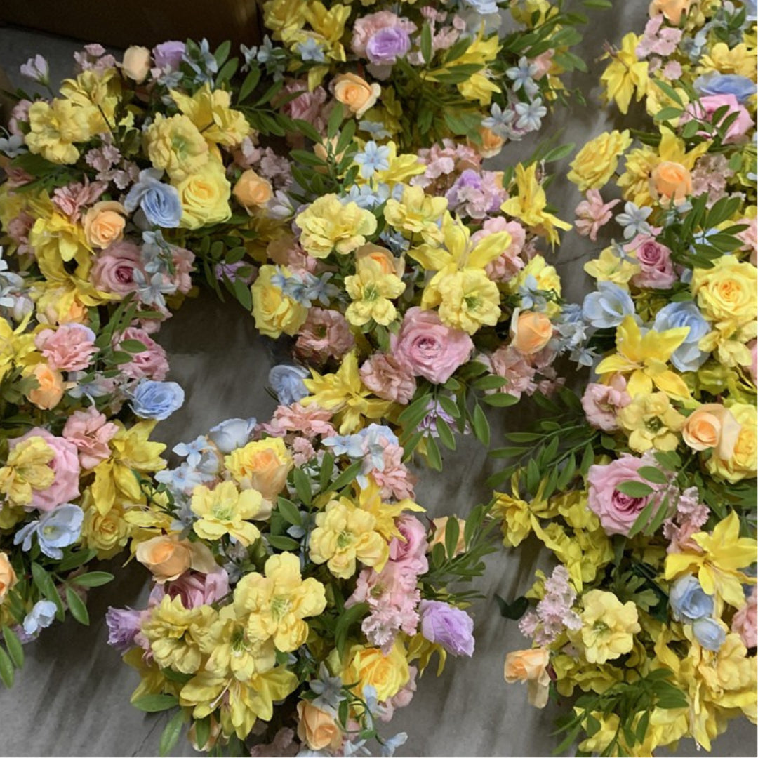 Pink, Yellow & Blue Rose Premium Flower Ball - 1045