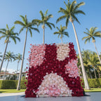 Pink & Red Cream Premium Rose Flower Wall - 106