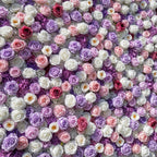Pink, Purple and White Premium Rose Flower Wall - 258
