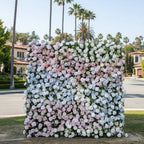 Pink, White and Blue Premium Wild Rose Flower Wall - 191