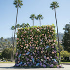 Pink & Purple Rose Premium Greenery Flower Wall - 103