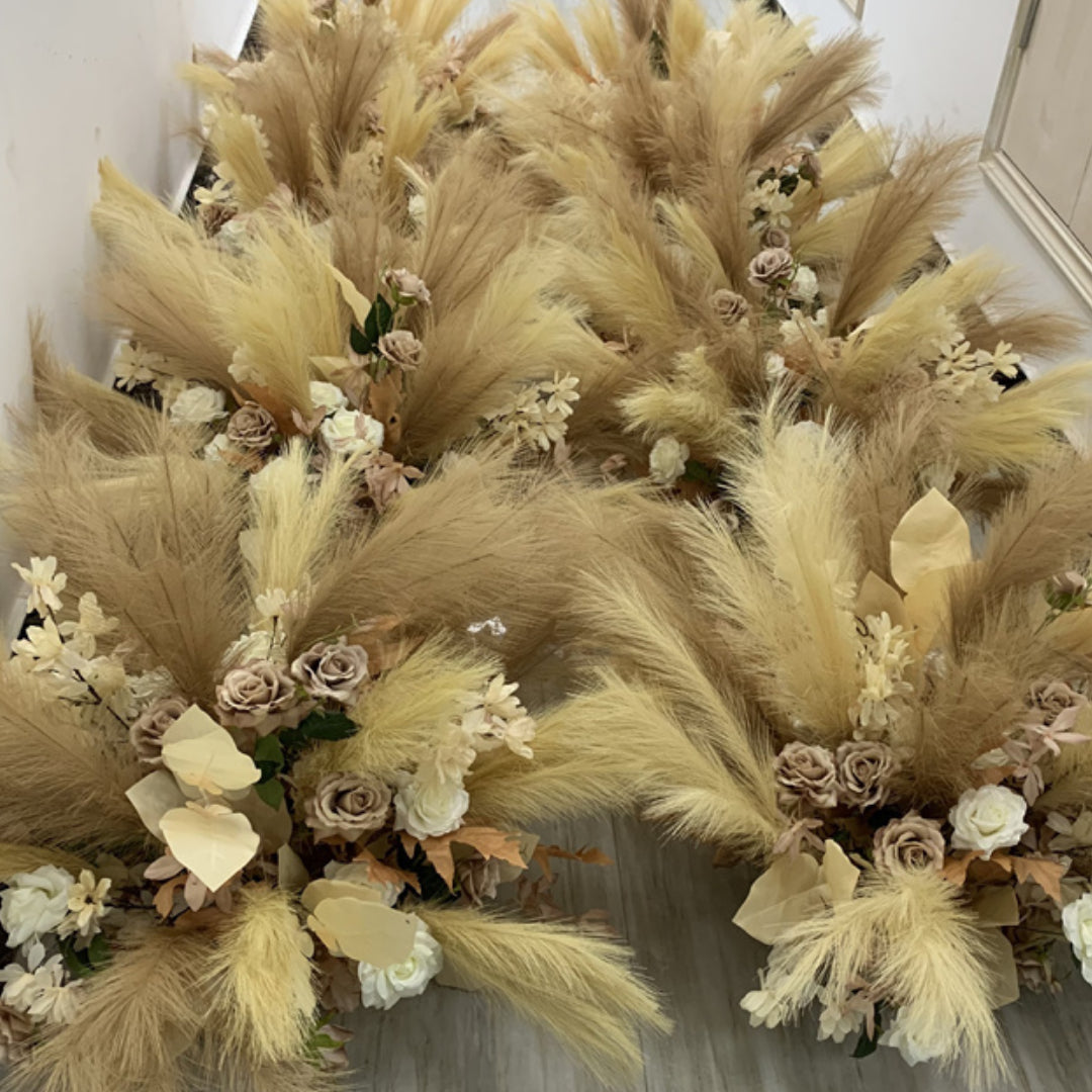 Brown, White and Tan Pampas Grass Premium Flower Ball - 1066