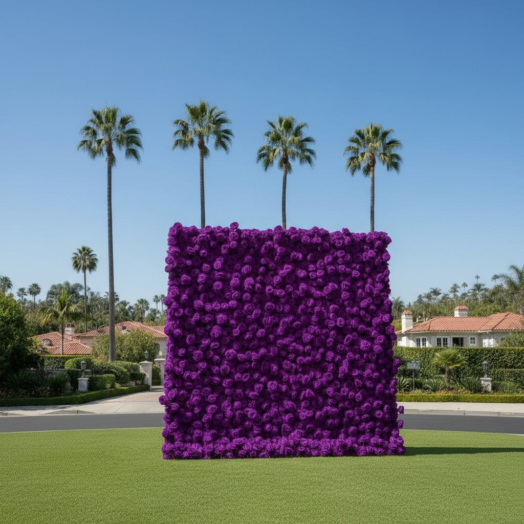 Dark Purple Wild Rose Flower Wall Backdrop - 261