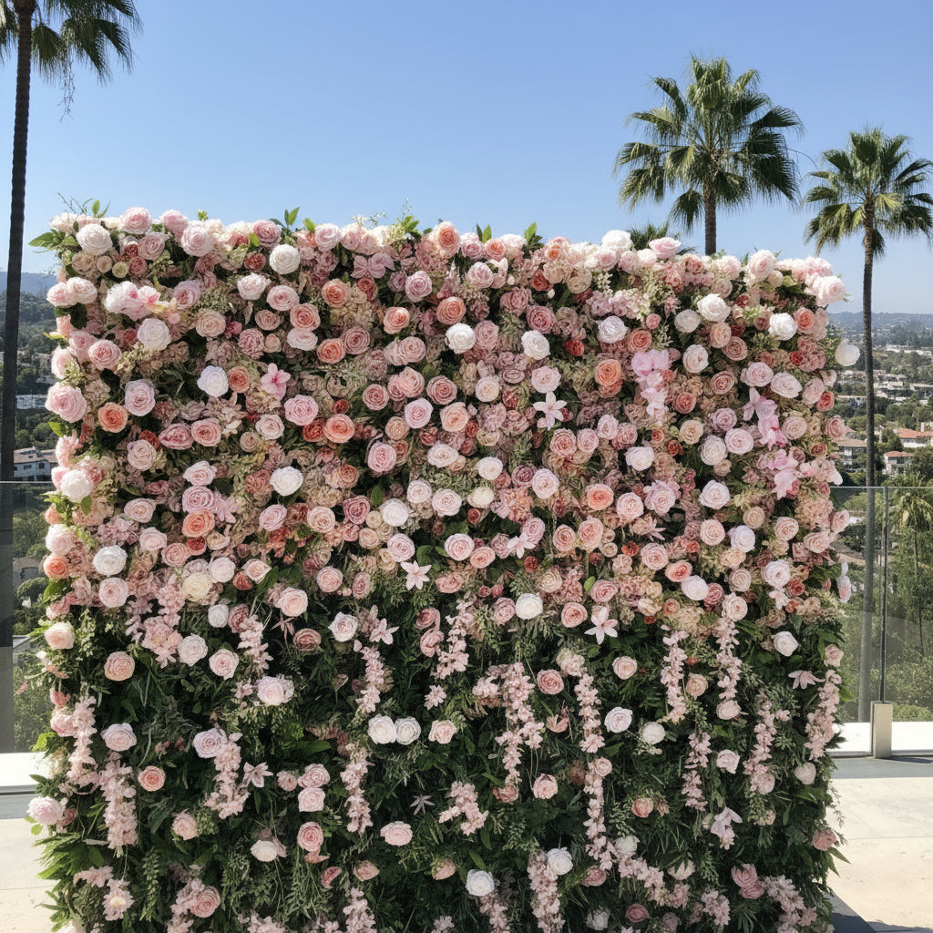 Dripping Light Pink Premium Flower Wall - 143