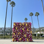 Dripping Purple & Yellow Rose Premium Flower Wall - 124