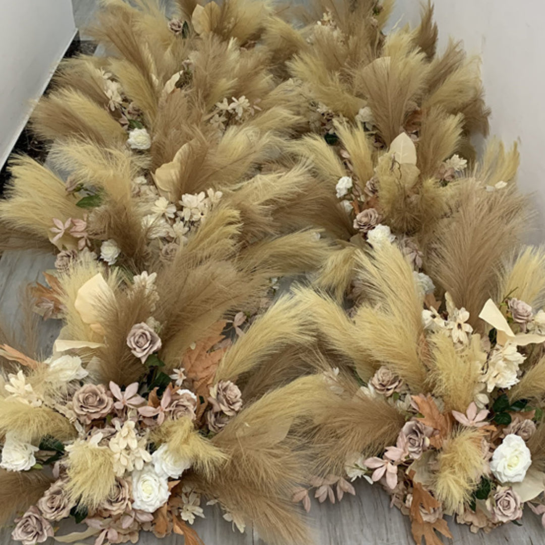 Brown, White and Tan Pampas Grass Premium Flower Ball - 1066