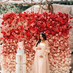 Pink & Ivory Premium Ombre Flower Wall - 321