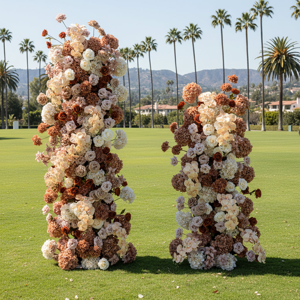 Cream, Brown and Tan Premium Flower Arch Set - 4590