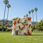 Dripping Pink, Green and Yellow Premium Flower Wall - 144