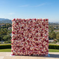 Pink & Cream Greenery Wild Rose Flower Wall - 229