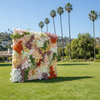 Dripping Pink, Green and Yellow Premium Flower Wall - 144