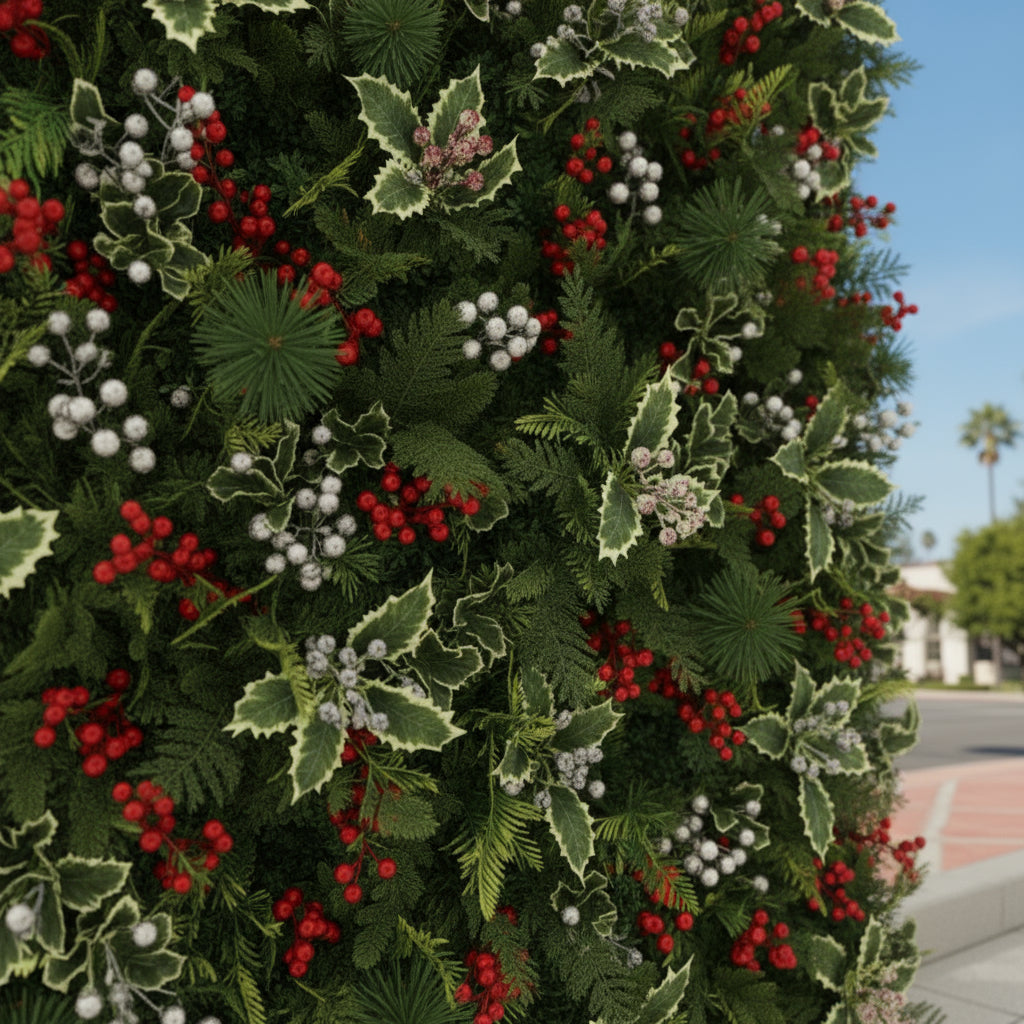 Deluxe Red and Greenery Premium Flower Wall - 296