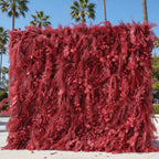 Into The Meadow Deep Red Flower Wall - 041