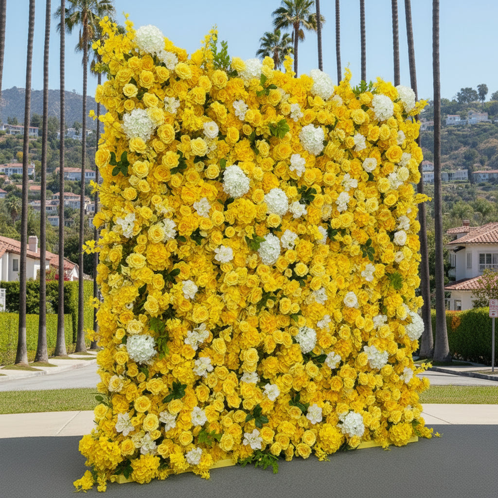 Into the Meadow Yellow Rose Premium Flower Wall - 283