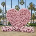 Light Pink Premium Wild Rose Heart Flower Arch #4905