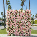 Pink, White and Greenery Premium Flower Wall Backdrop - 264