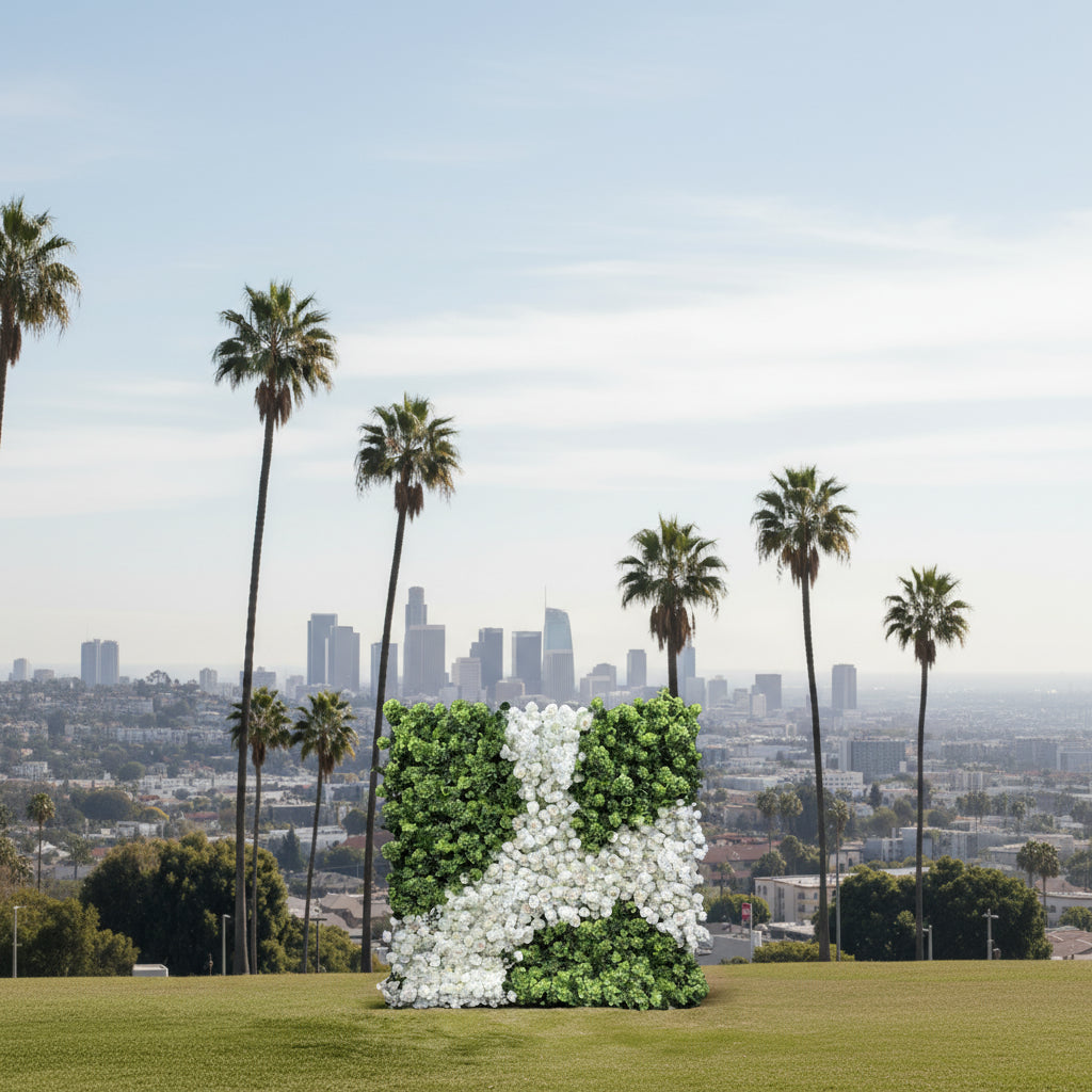 Wild White Rose and Greenery Premium Flower Wall - 285