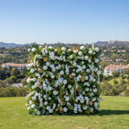 Wild White Brown, and Tan Greenery Premium Flower Wall Backdrop - 539