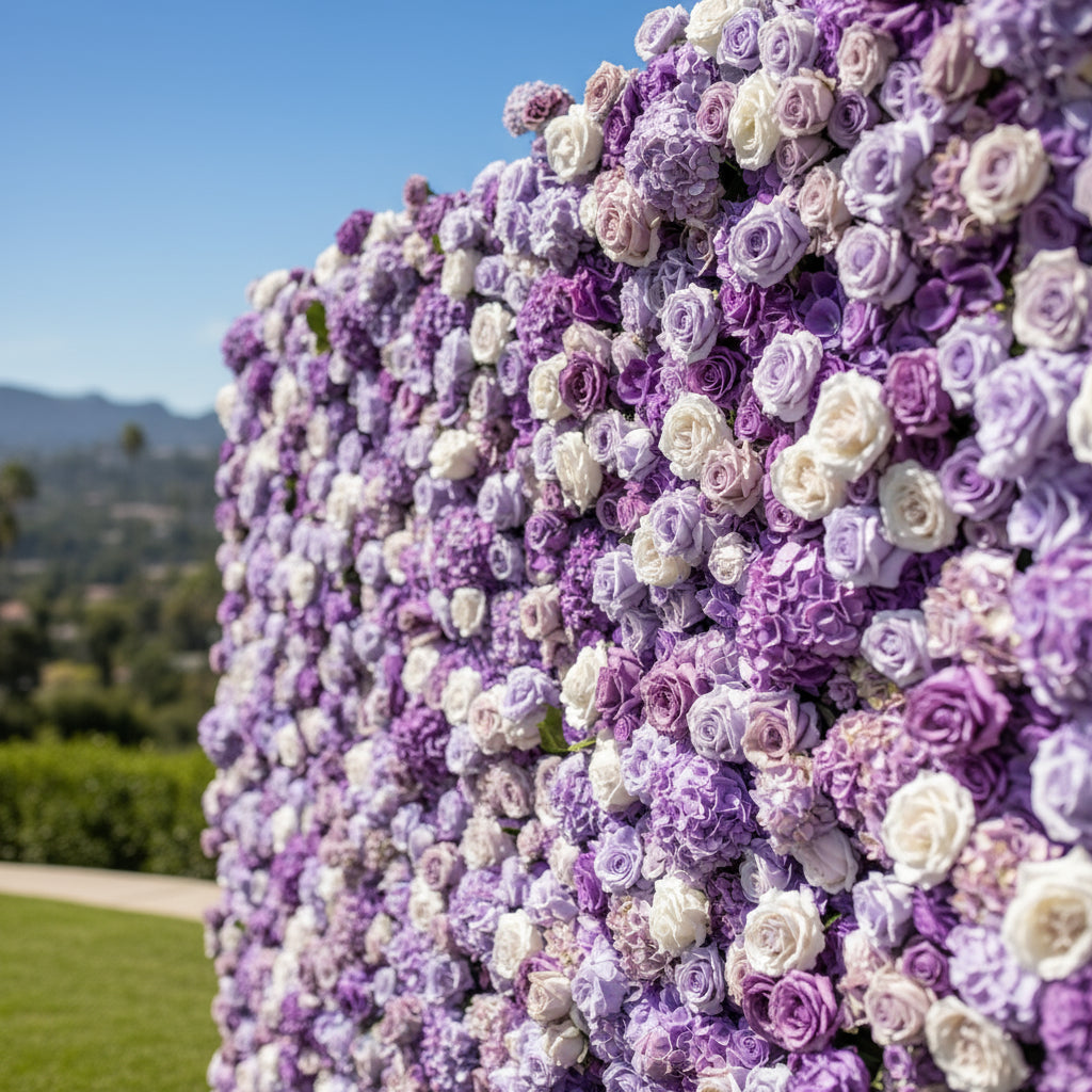 Purple Violet Wild Rose Premium Flower Wall - 289
