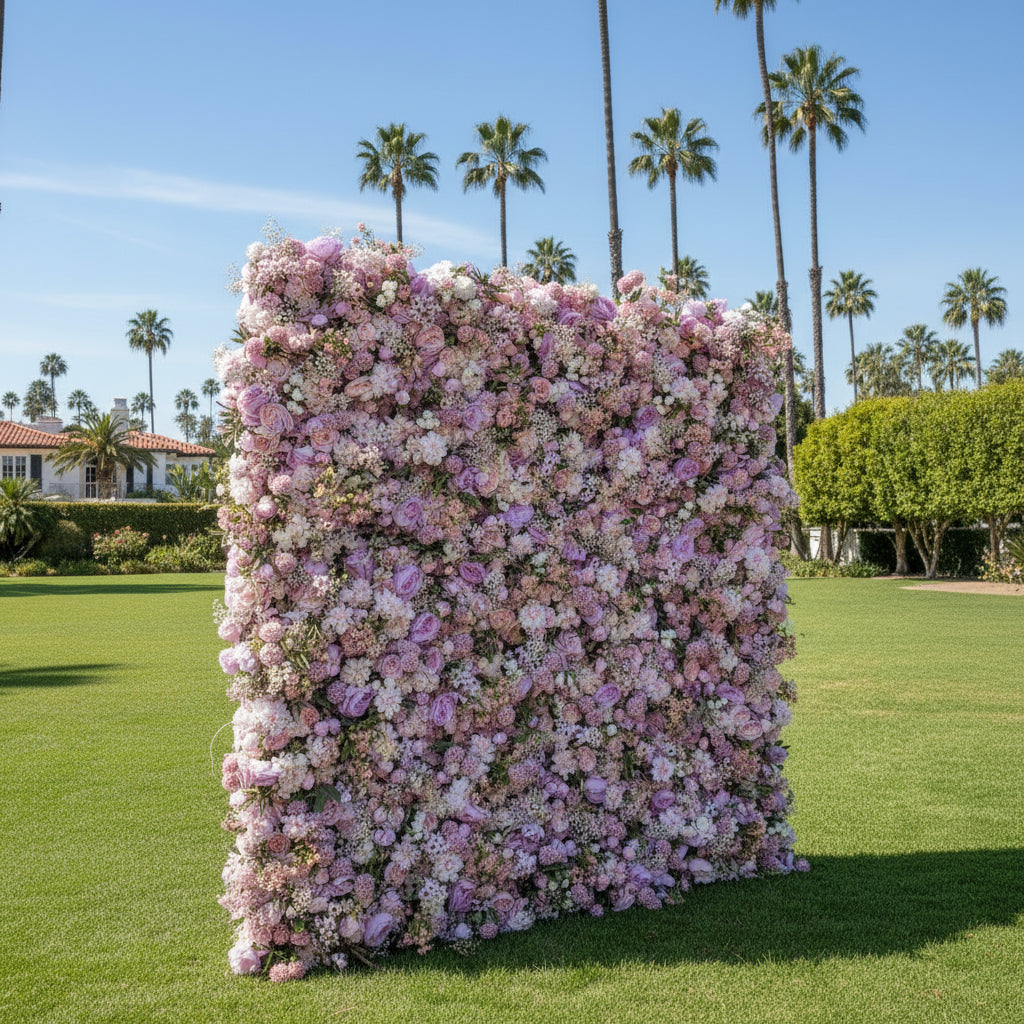 Purple Lavender Mini Sunflower Premium Flower Wall - 013