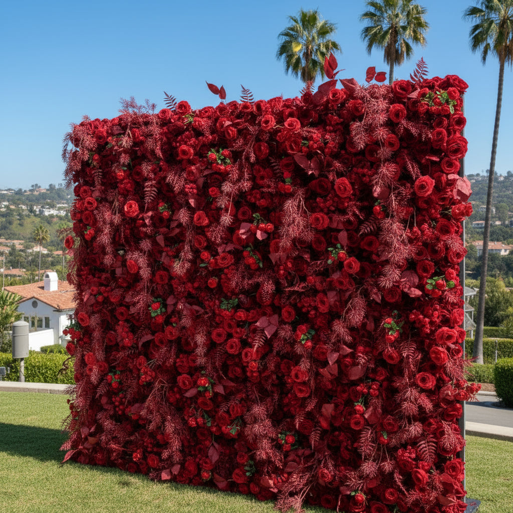 Into the Meadow Red Rose Premium Flower Wall - 235